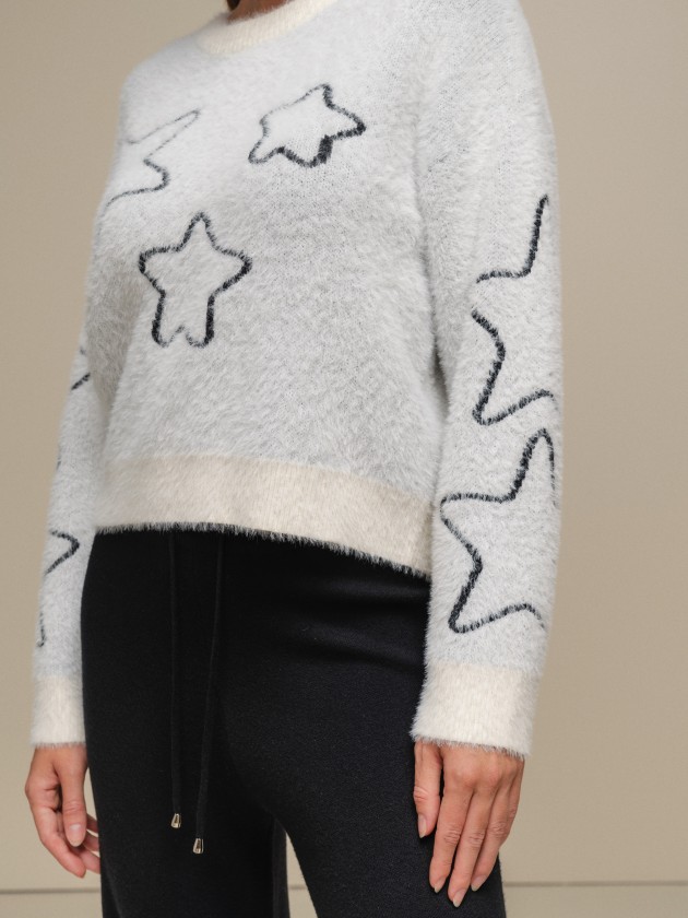 Knit sweater with stars