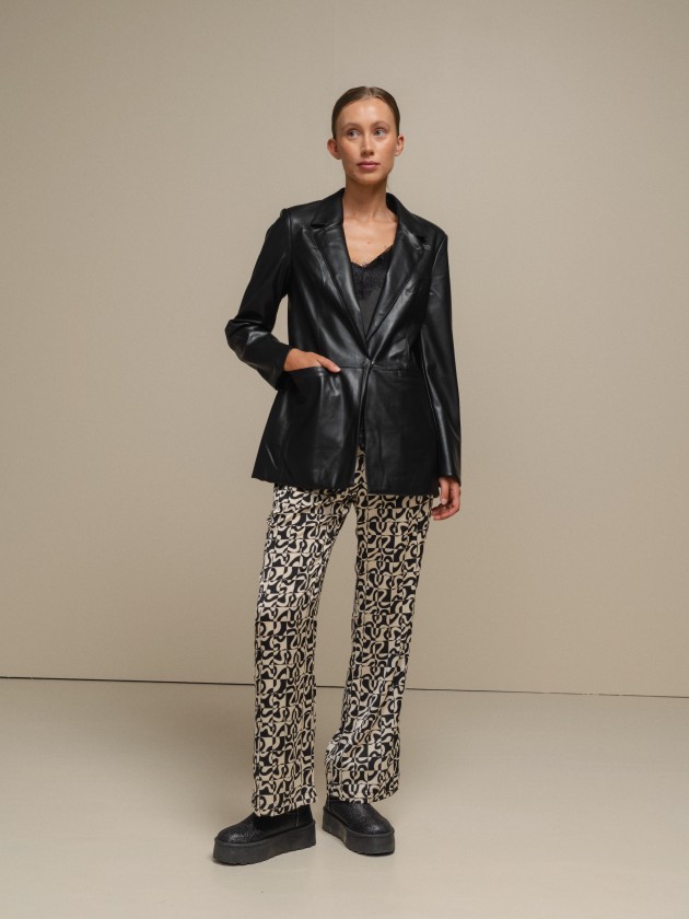 Printed satin trousers