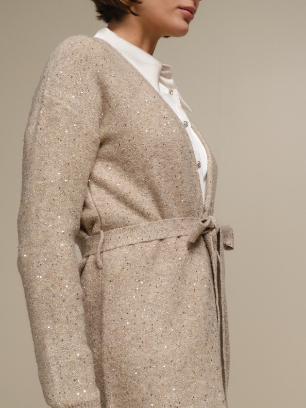 Manteau tricot avec des paillettes