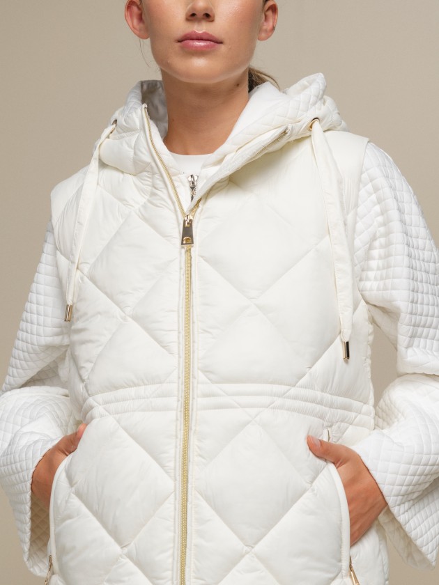 Padded vest with hood