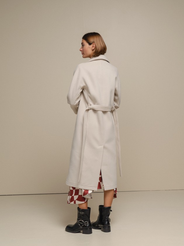 Long coat with belt