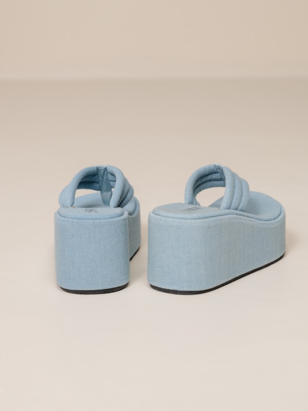 Denim platform sandals