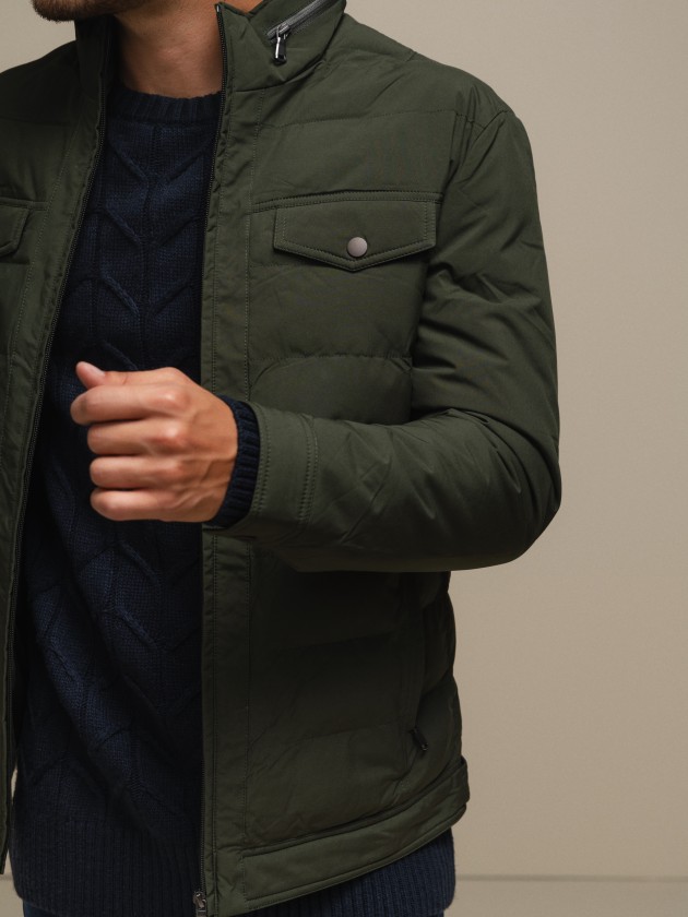 Coat with patch pockets