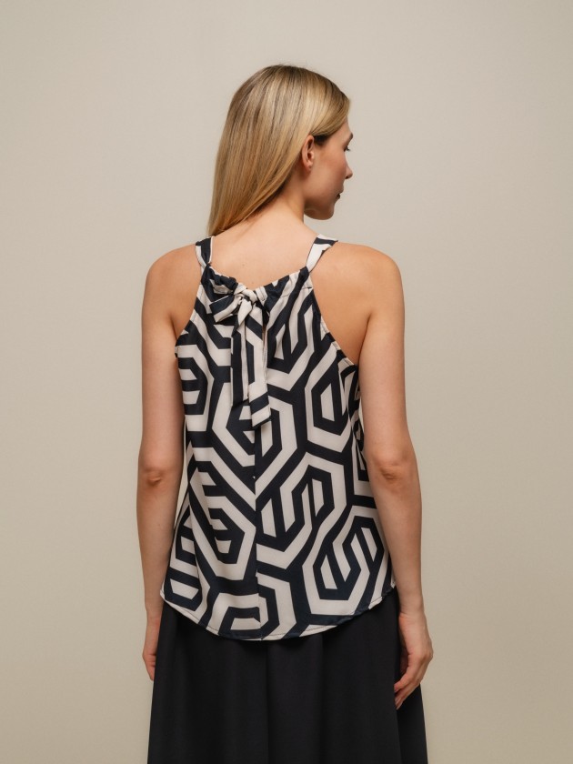 Top with geometric print