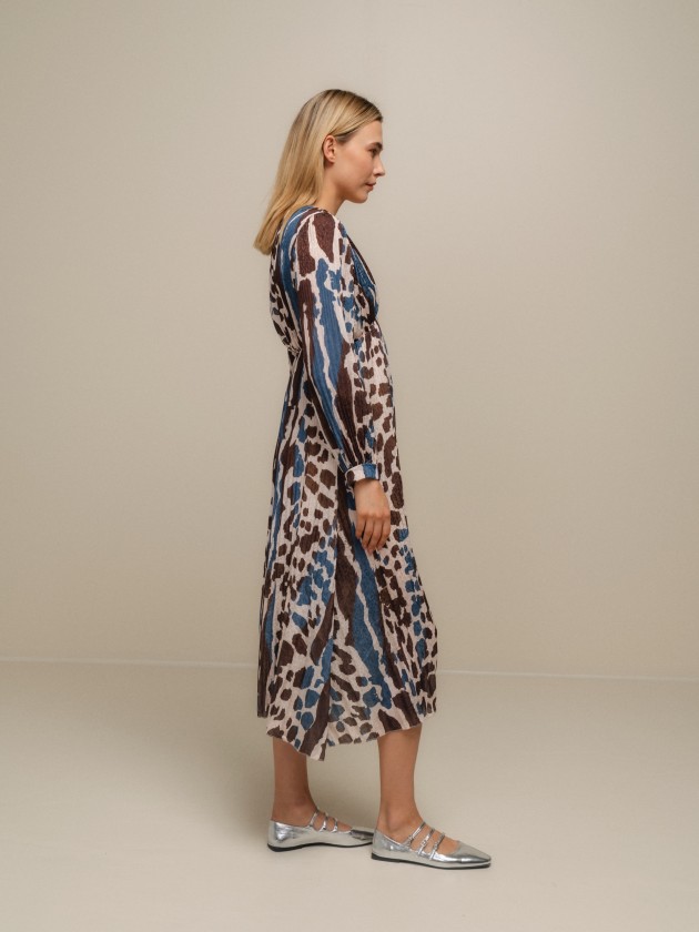 Animal print midi dress