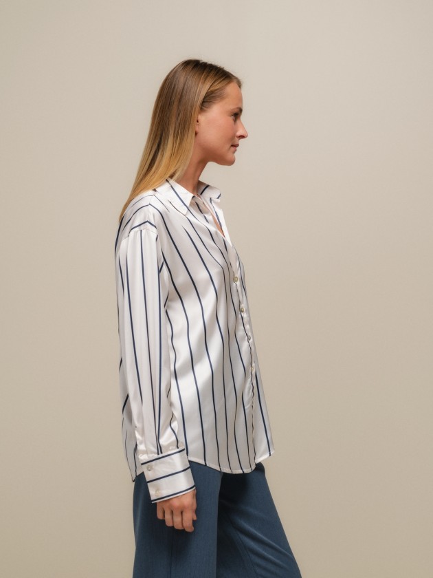 Striped satin shirt