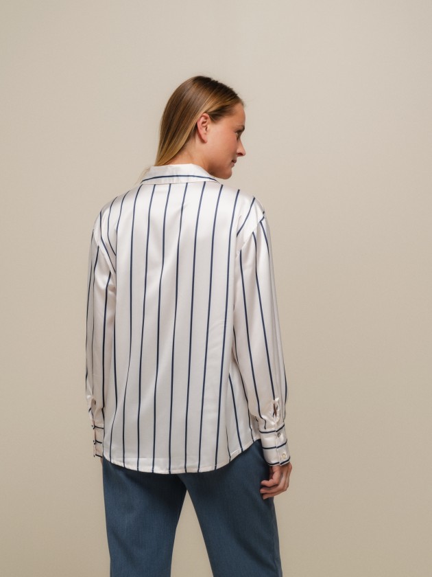 Striped satin shirt