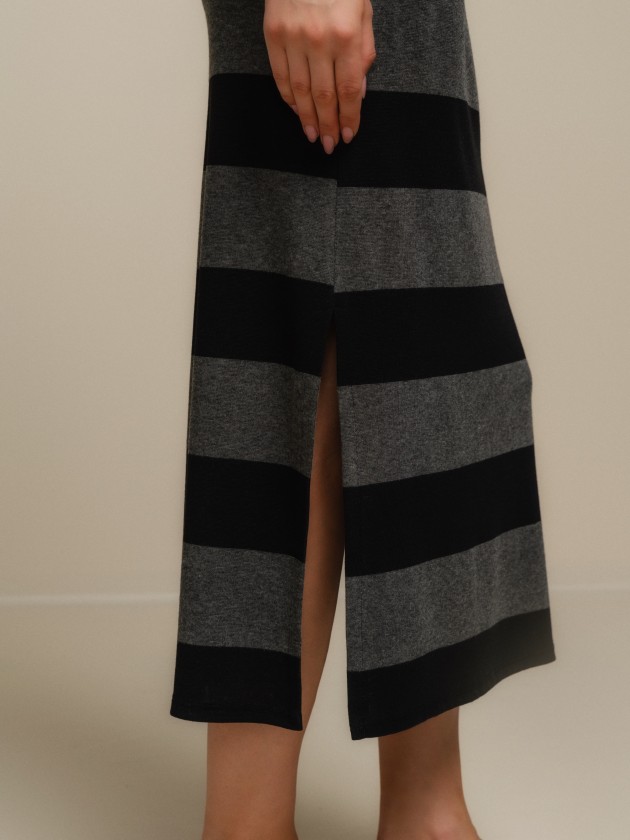 Striped midi skirt