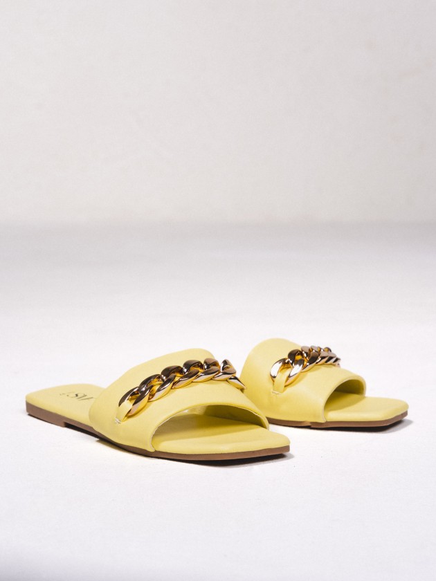 Sandales  chane plate
