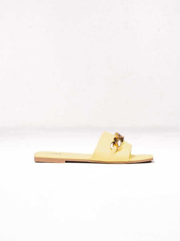 Sandales  chane plate