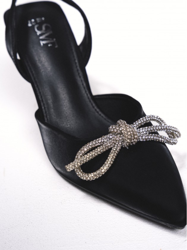 Sandales  talons avec nud et paillettes