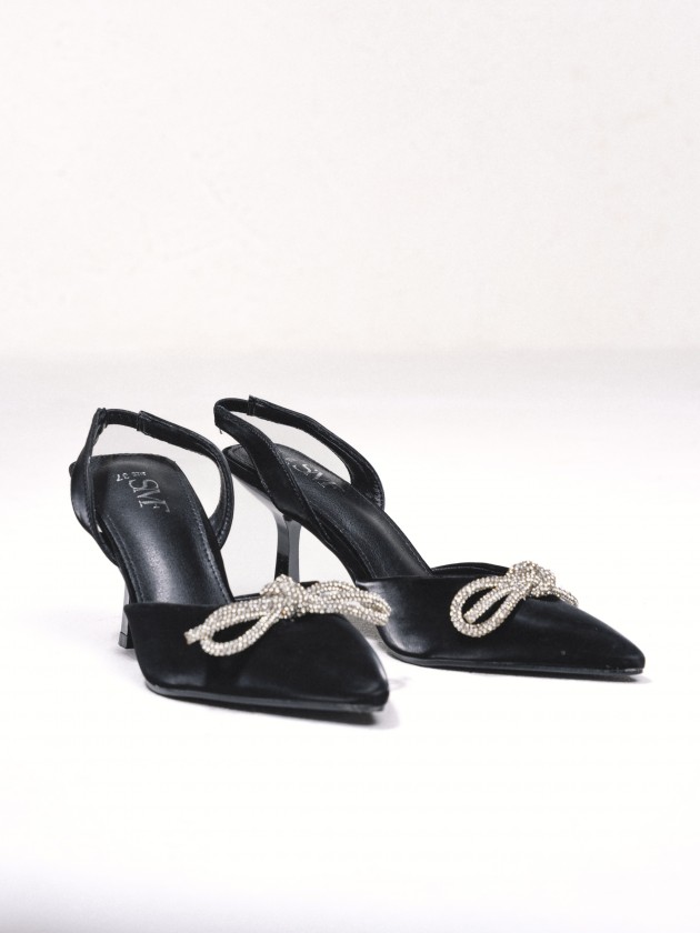 Sandales  talons avec nud et paillettes