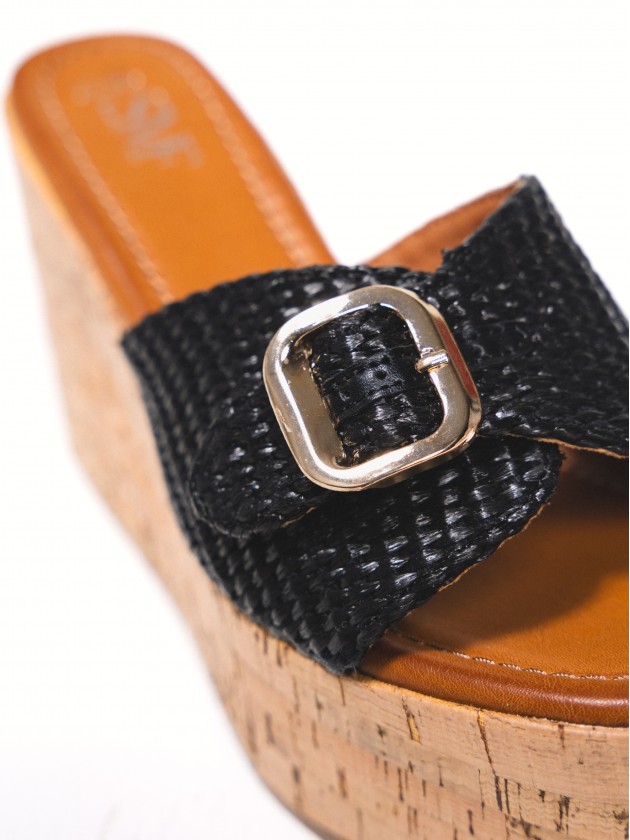 Platform sandals with wedge heel