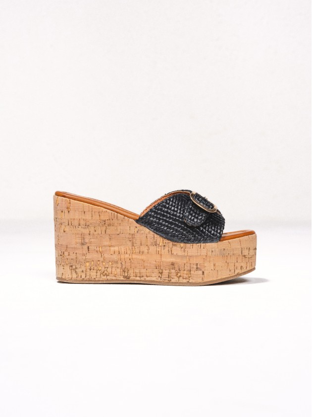 Platform sandals with wedge heel