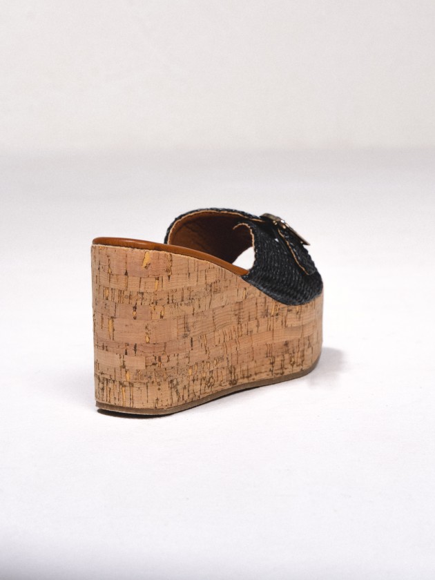 Platform sandals with wedge heel