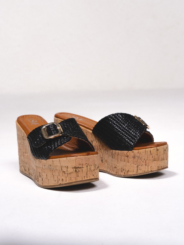 Platform sandals with wedge heel