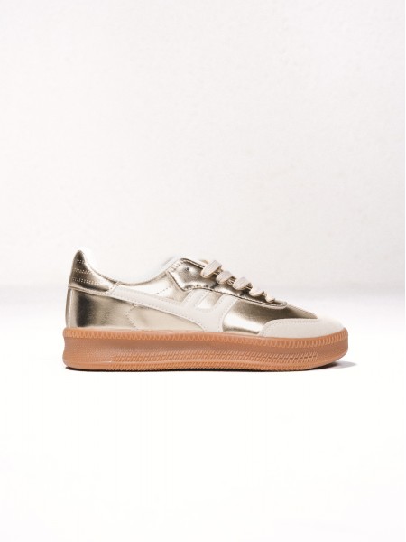Contrast metallic sneakers