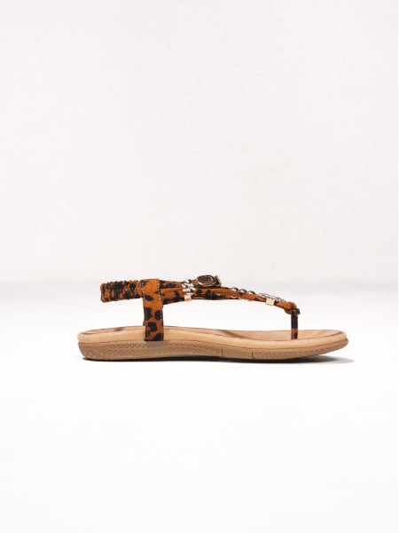 Sandales ouvertes imprim lopard