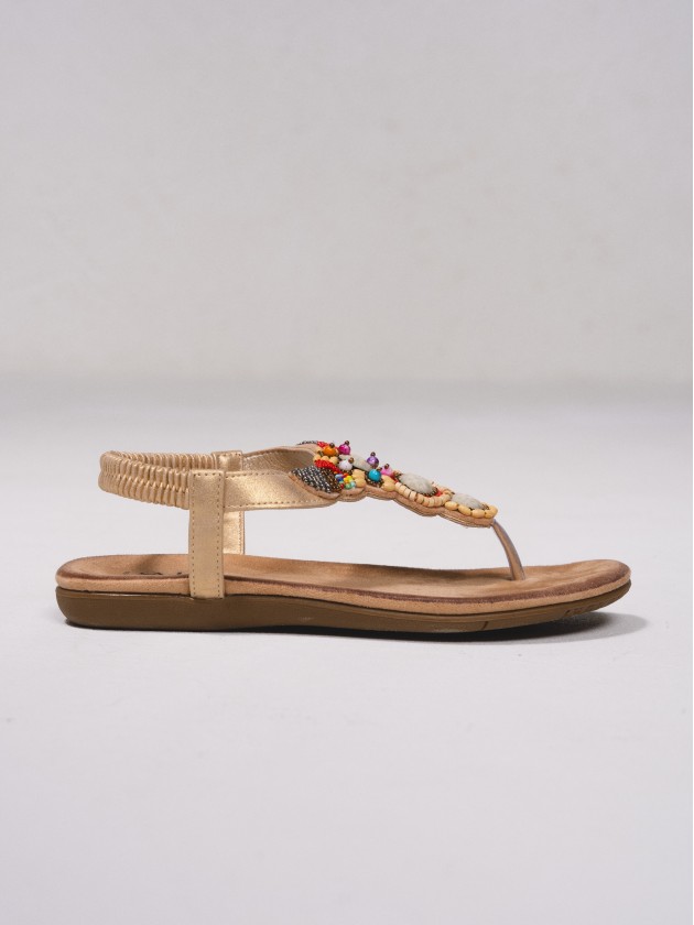 Sandales ouvertes avec perles