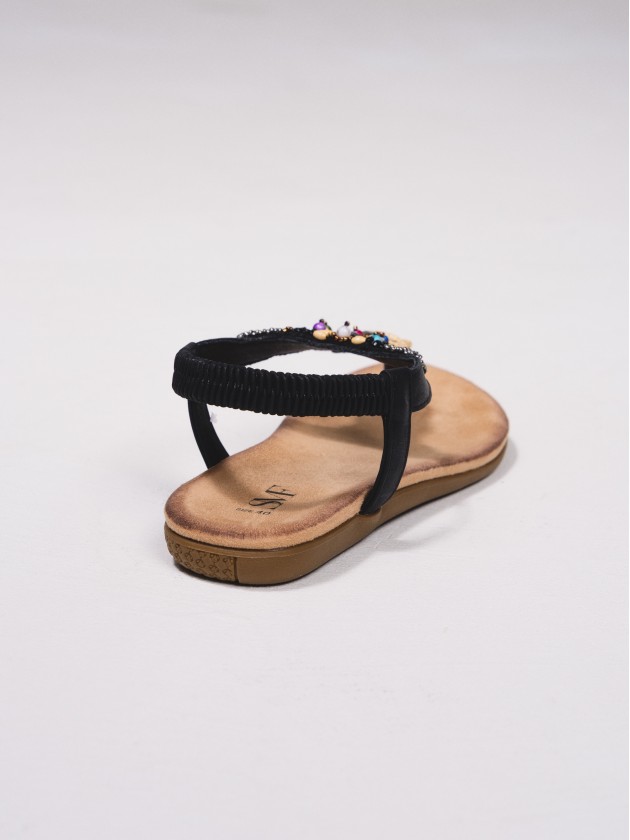Sandales ouvertes avec perles