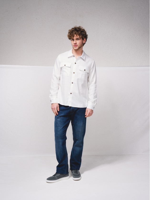 Chemise en lin mlang avec poches