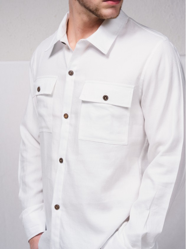 Chemise en lin mlang avec poches