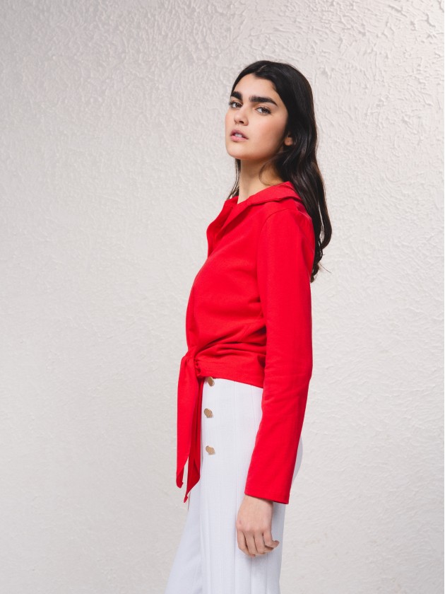 Camisola polo com lao