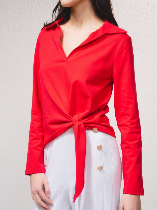 Camisola polo com lao