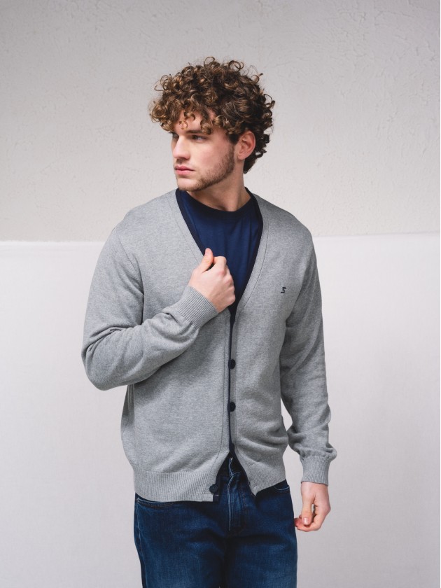 Cardigan com contrastes