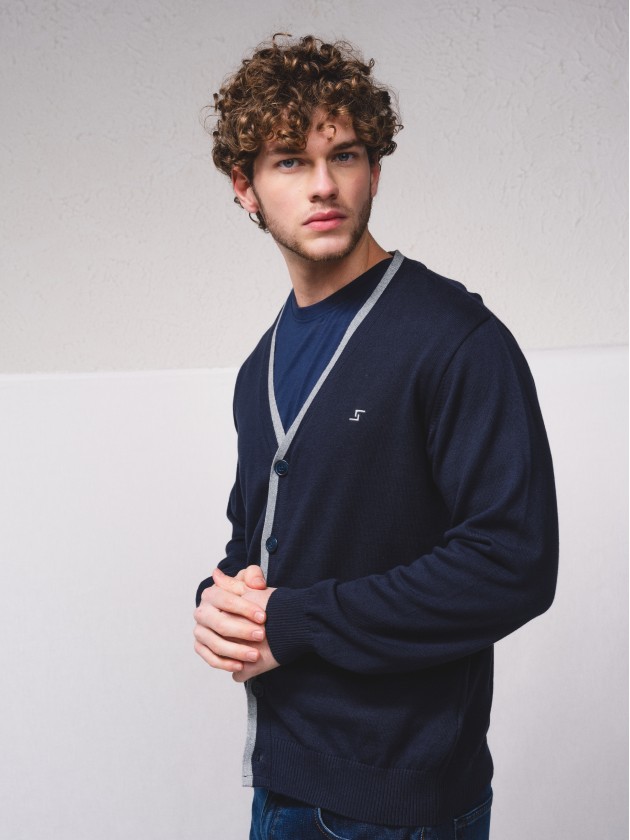 Cardigan avec contrastes