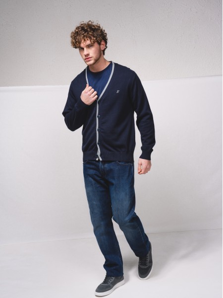 Cardigan avec contrastes