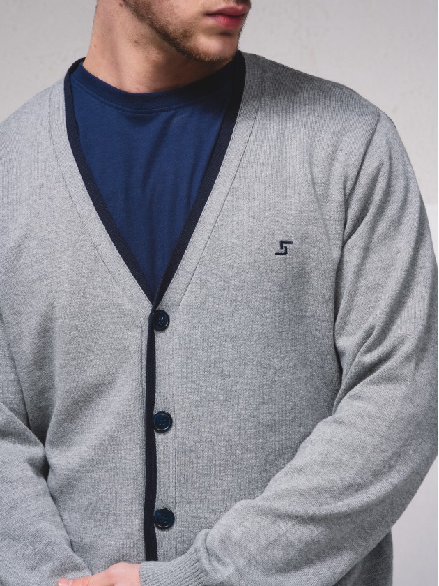 Cardigan com contrastes