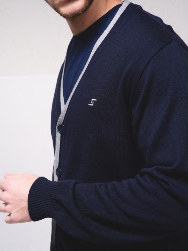 Cardigan avec contrastes