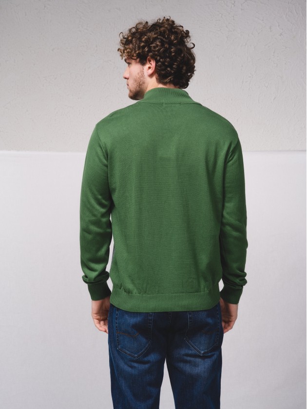 Bicolor polo wit zip