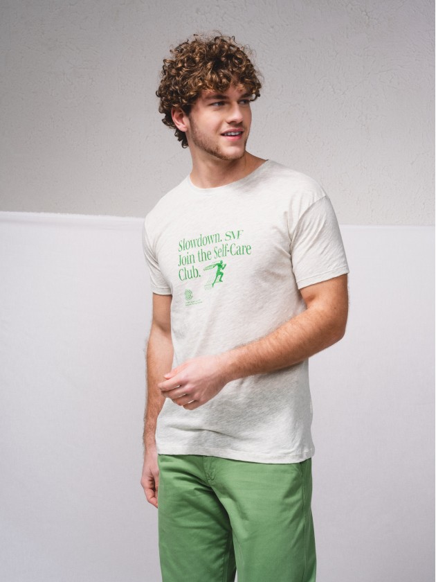 T-shirt estampada algodo