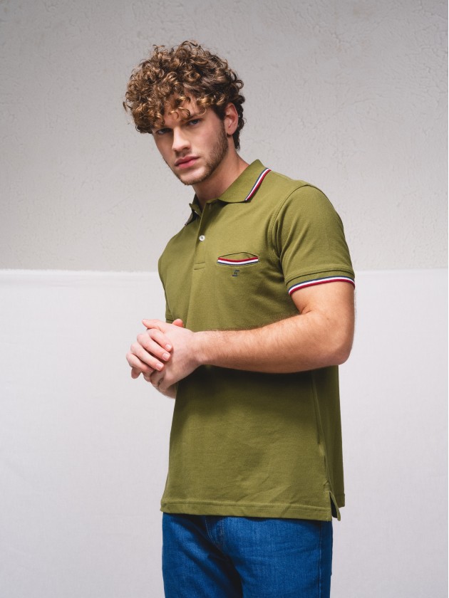 Polo brochet avec poche