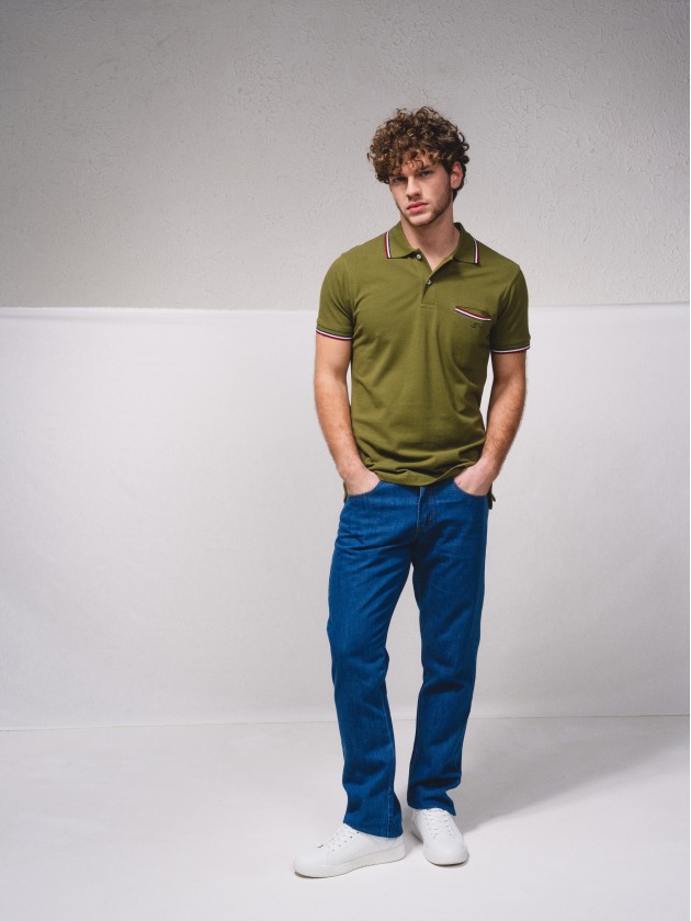Polo brochet avec poche