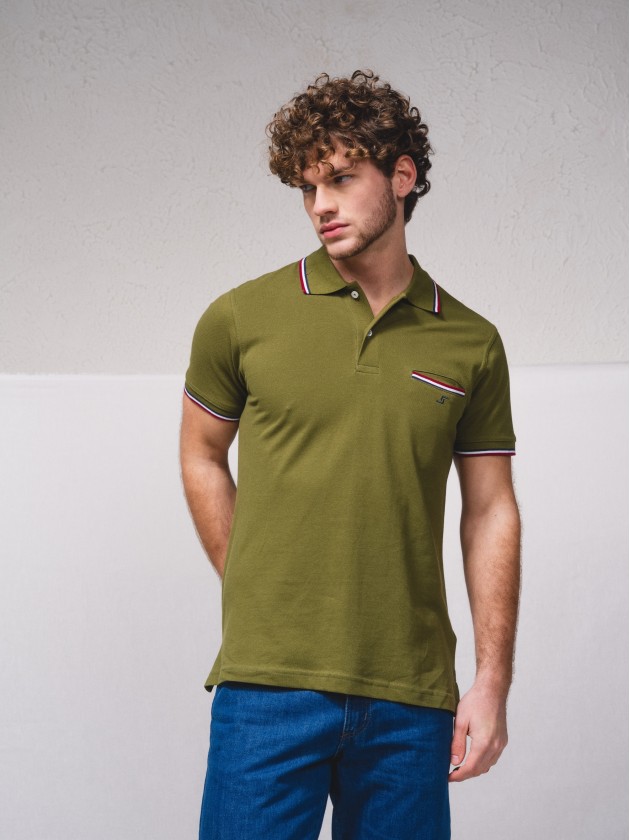 Polo brochet avec poche