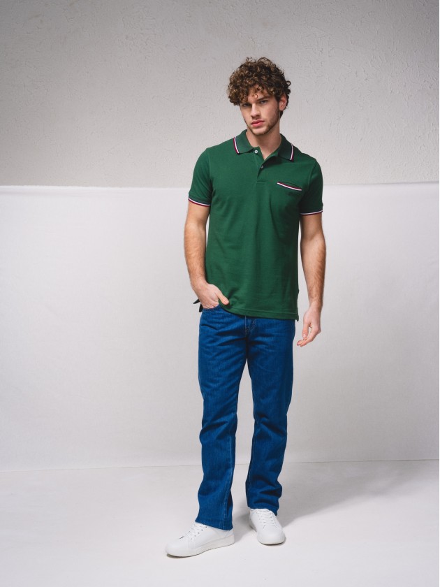 Polo brochet avec poche