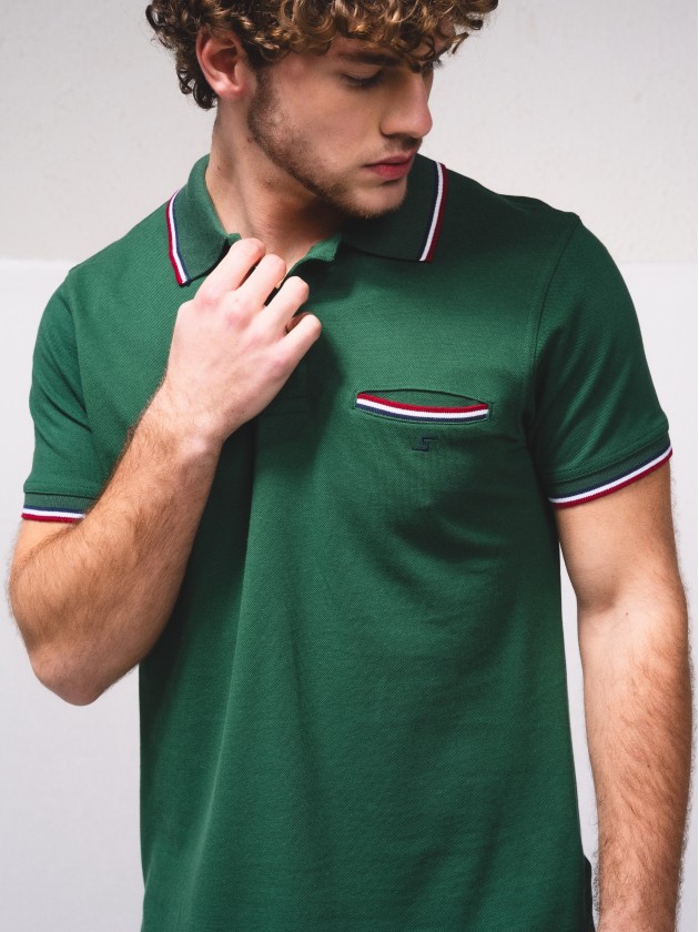 Polo brochet avec poche