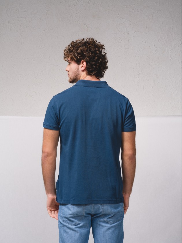 Polo piqu brod avec pigmentation