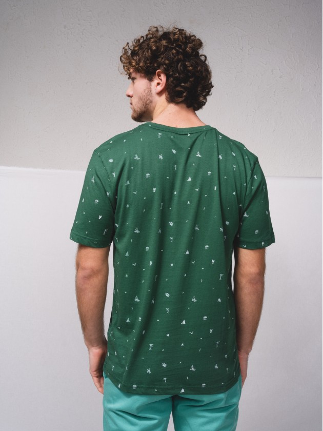 Stamped basic t-shirt with embroidery