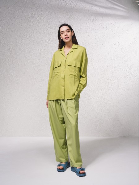 Linen blend tunic with pockets