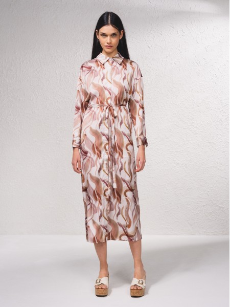 Cross back printed dress
