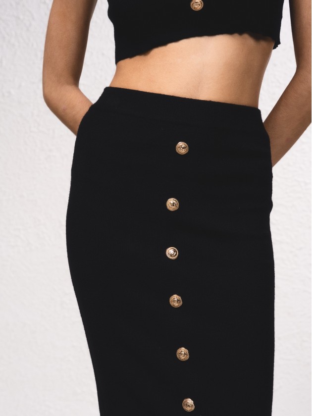 Mesh skirt with button details
