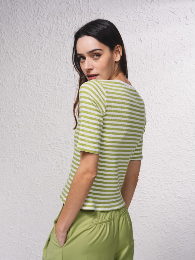 Cardigan ray  manches courtes
