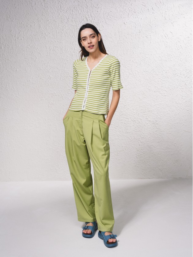 Cardigan ray  manches courtes