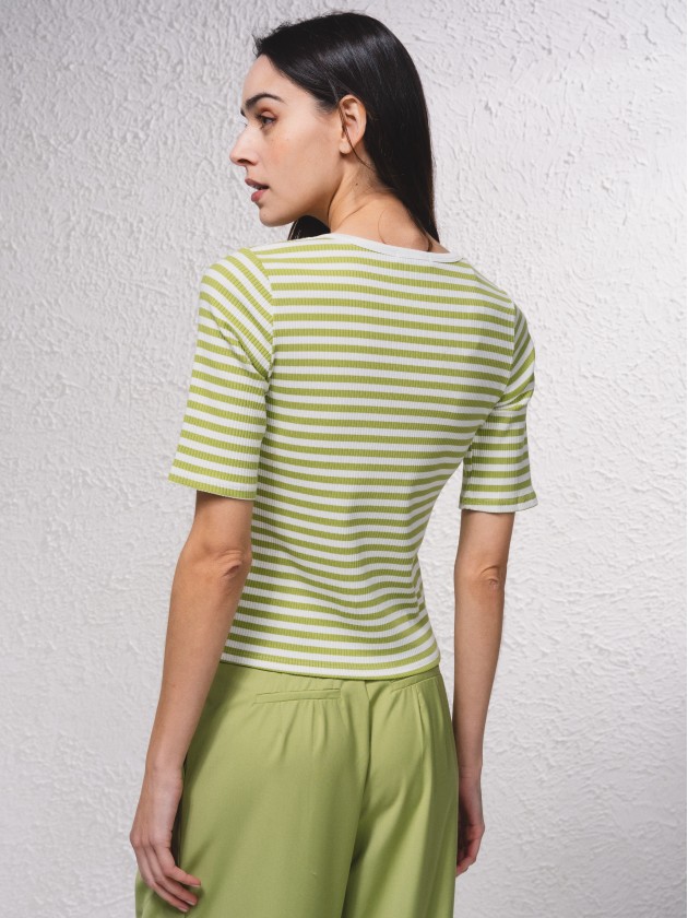 Cardigan ray  manches courtes