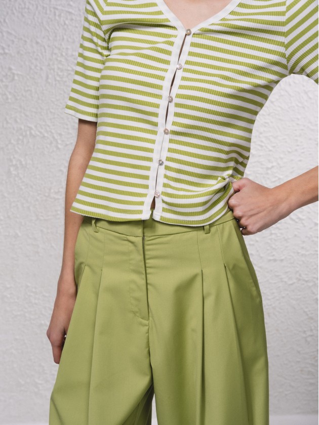 Cardigan ray  manches courtes