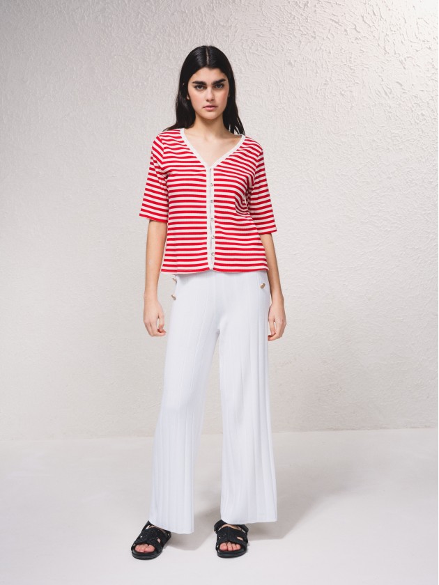 Cardigan ray  manches courtes